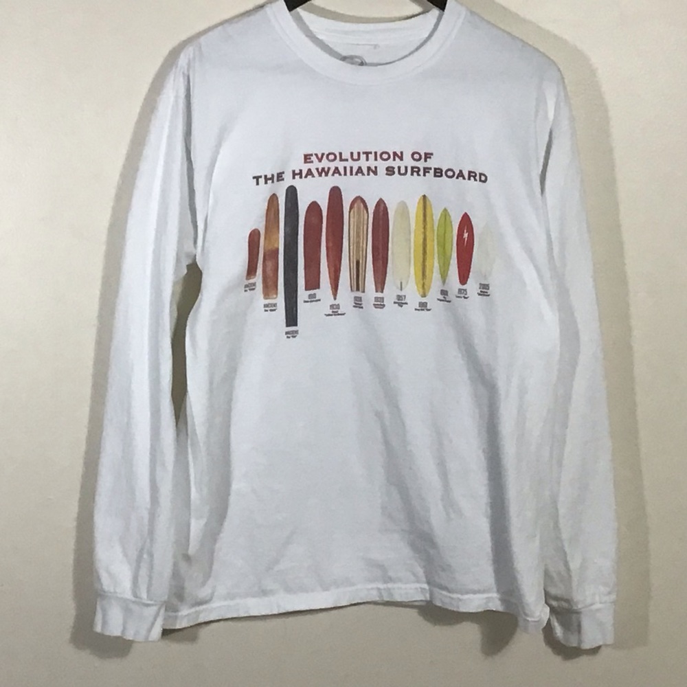 Men’s Long Sleeve Med Hawaiian Surfboard Shirt